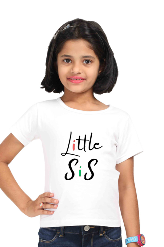 LittleSis White Classic Cotton T-Shirt