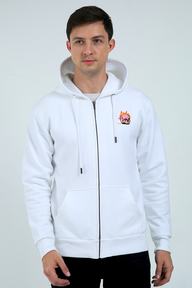 BhejaFry White Zipper Hoodie