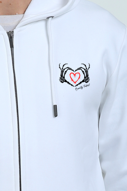 BeautyFades White Zipper Hoodie