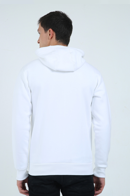 Paw White Zipper Hoodie