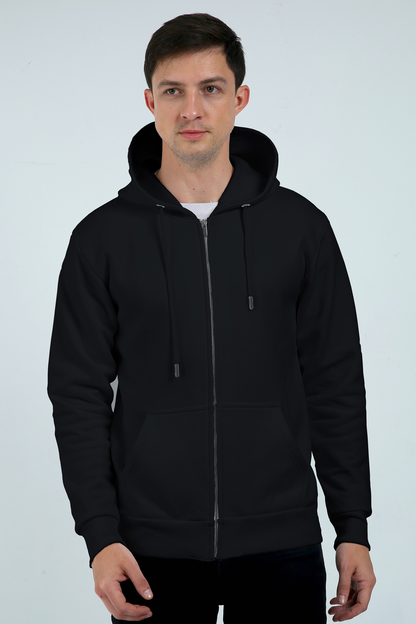 Plain Black Zipper Hoodie