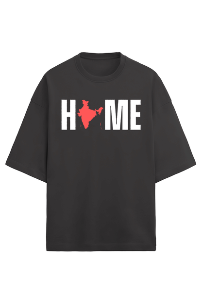 Home Black Oversized Terry Cotton Tee