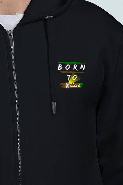 Born2Exp Black Zipper Hoodie