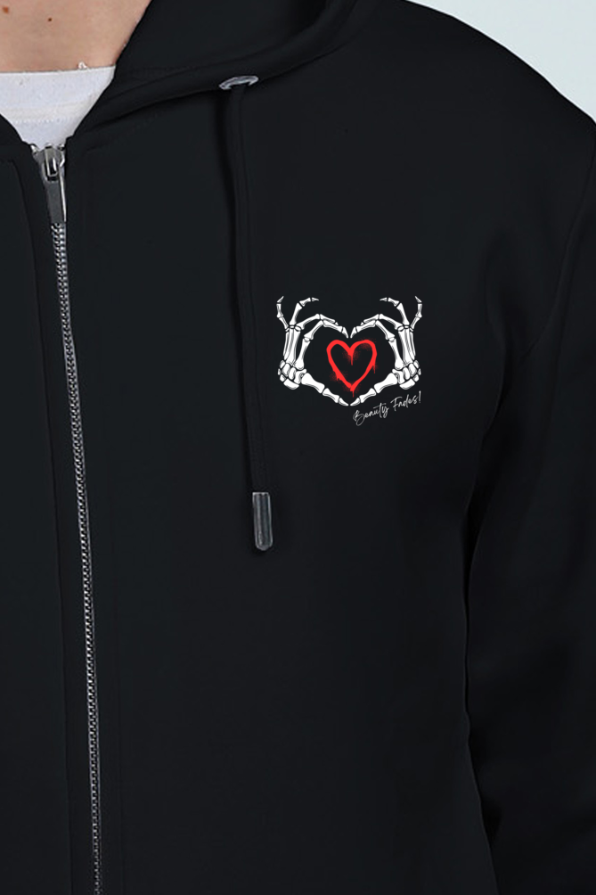 BeautyFades Black Zipper Hoodie