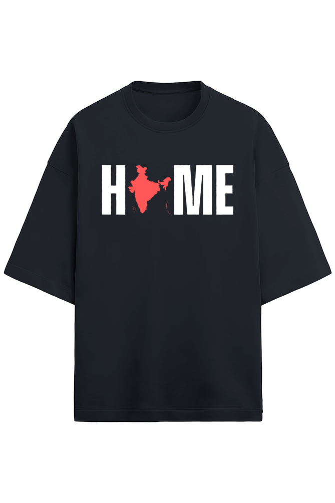 Home Black Oversized Terry Cotton Tee